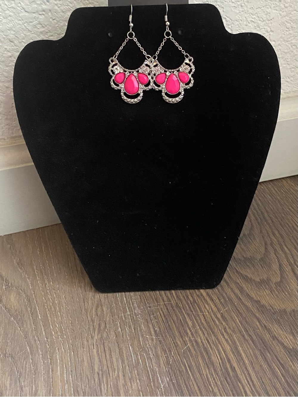 Pink Teardrop Dangle Earrings